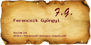 Ferencsik Gyöngyi névjegykártya
