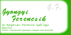 gyongyi ferencsik business card